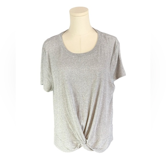 Pink Republic Gray Stretch Knit Tee w/ Twist at Hem (Size‎ XXL) - Picture 1 of 3